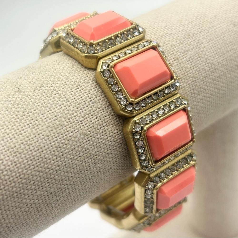 J. Crew Jeweled Peach Stretch Bracelet